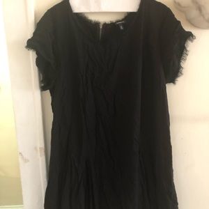 Fringe black t shirt dress